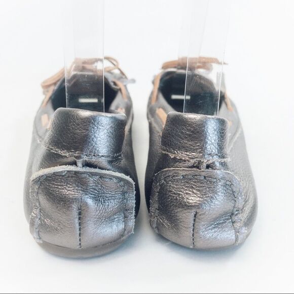 New Gap Metallic Leather Moccasin Loafers Sz 6 - Picture 4 of 11